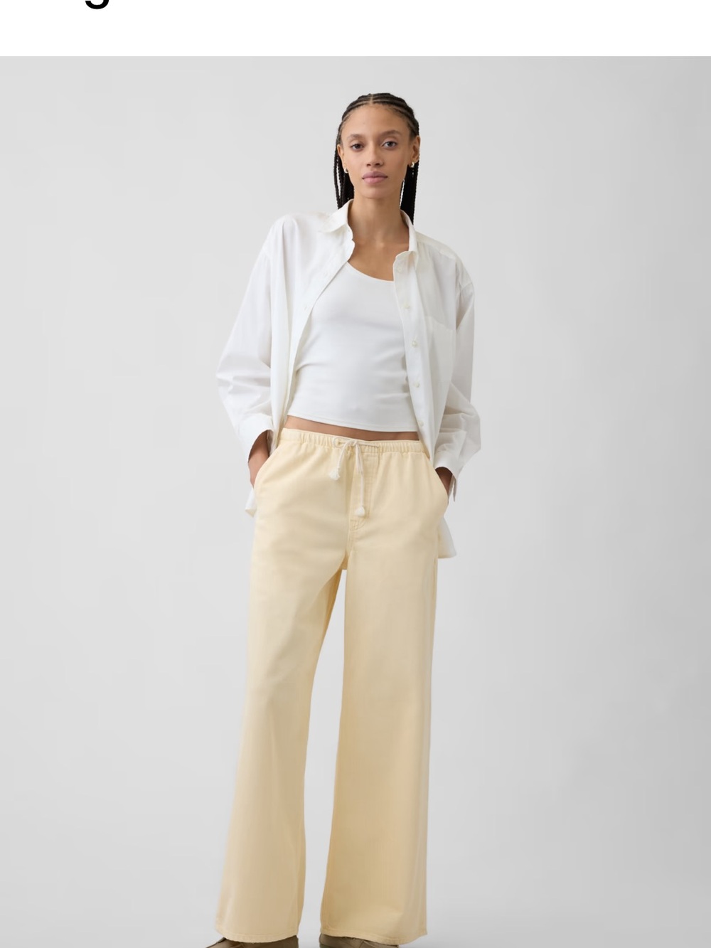 GAP Wide-Leg Drawstring jeans in Soft Yellow